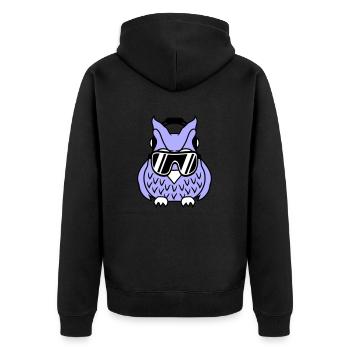 Cool Cute DJ Owl Party Club Music Owls Bird - Unisex Premium Organic Zip Hoodie - black - Back - Nico (187cm)