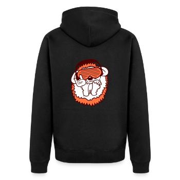 Süßer DJ Igel Sonnenbrille Kopfhörer Party Musik - Unisex Premium Bio Zip Hoodie - Schwarz - Hinten - Nico (187cm)