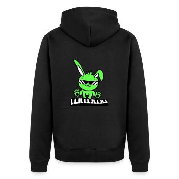 Oster Hase Kaninchen Süß Klavier Keyboard Spielen - Unisex Premium Bio Zip Hoodie - Schwarz - Hinten - Nico (187cm)