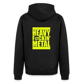 Heavy F#ckin' Metal Hard Rock Music Text Fun Quote - Unisex Premium Organic Zip Hoodie - black - Back - Nico (187cm)