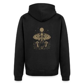 Motte Fairycore Goth Grunge - Unisex Premium Bio Zip Hoodie - Schwarz - Hinten - Nico (187cm)