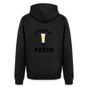 Je peux pas j'ai pastis - Veste à capuche bio Premium Unisexe - noir - Dos - Nico (187cm)