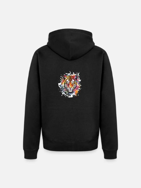 Tiger Animal - Unisex Premium Organic Zip Hoodie - black