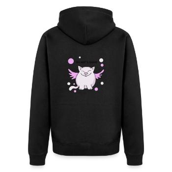Ich war´s nicht! - Unisex Premium Bio Zip Hoodie - Schwarz - Hinten - Nico (187cm)