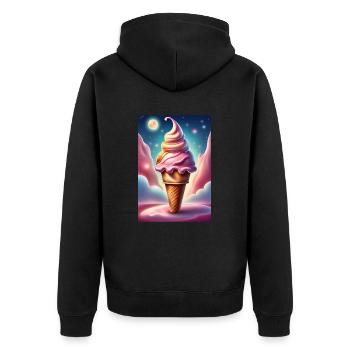 Cône de fraise - Veste à capuche bio Premium Unisexe - noir - Dos - Nico (187cm)