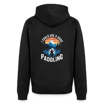 Humor for kayak fans - Unisex Premium Organic Zip Hoodie - black - Back - Nico (187cm)