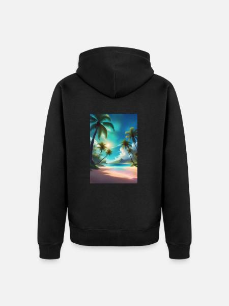 Fantastisk solskinsdag på Hawaii strand - Premium økologisk unisex-hættejakke - sort