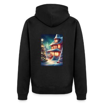 Wonderful Christmas time - Unisex Premium Organic Zip Hoodie - black - Back - Nico (187cm)