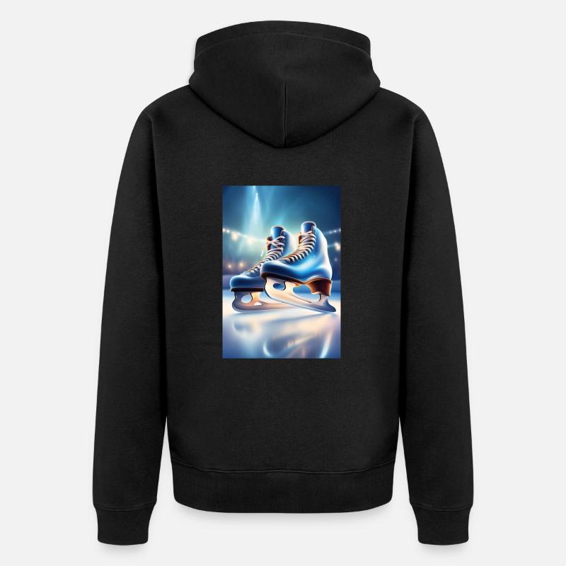 Patins à glace bleus - Veste à capuche bio Premium Unisexe - noir