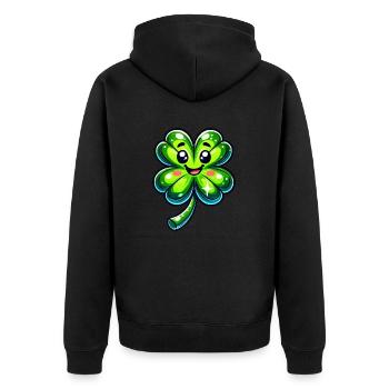 trèfle - Veste à capuche bio Premium Unisexe - noir - Dos - Nico (187cm)