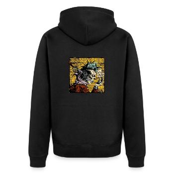 Außer Kontrolle geraten - Unisex Premium Bio Zip Hoodie - Schwarz - Hinten - Nico (187cm)
