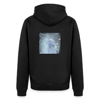 Magischer Schimmel - Unisex Premium Bio Zip Hoodie - Schwarz - Hinten - Nico (187cm)