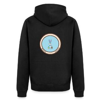 Frohe Ostern - Unisex Premium Bio Zip Hoodie - Schwarz - Hinten - Nico (187cm)
