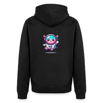 I Need More Space – Lustiges Astronauten Shirt - Unisex Premium Bio Zip Hoodie - Schwarz - Hinten - Nico (187cm)