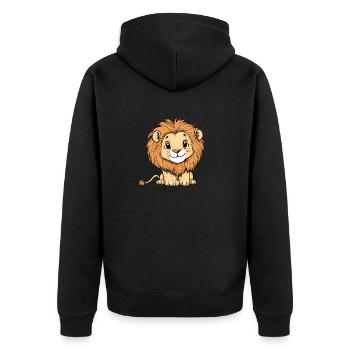 Petit lion mignon - Veste à capuche bio Premium Unisexe - noir - Dos - Nico (187cm)