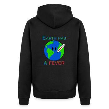 Die Erde hat Fieber - Unisex Premium Bio Zip Hoodie - Schwarz - Hinten - Nico (187cm)