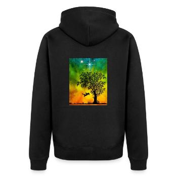 Enfant sur la balançoire - Veste à capuche bio Premium Unisexe - noir - Dos - Nico (187cm)