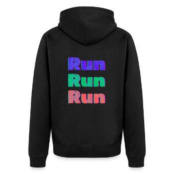 Run run run - Veste à capuche bio Premium Unisexe - noir - Dos - Nico (187cm)