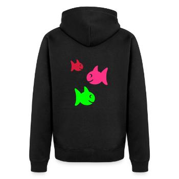 poisson - Veste à capuche bio Premium Unisexe - noir - Dos - Nico (187cm)