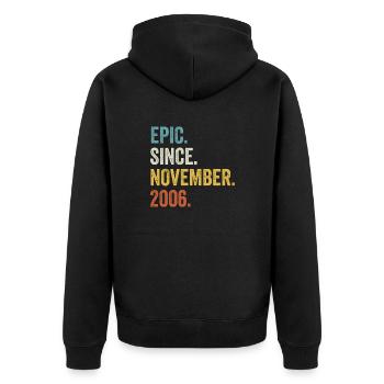 Epic depuis 2006 15e anniversaire - Veste à capuche bio Premium Unisexe - noir - Dos - Nico (187cm)
