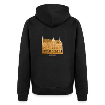 Hôtel de ville de Bocholt Münsterland Rhénanie-du-Nord-Westphalie - Veste à capuche bio Premium Unisexe - noir - Dos - Nico (187cm)