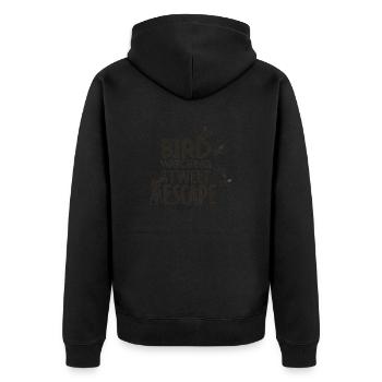 Slogan pour les observateurs d'oiseaux - Veste à capuche bio Premium Unisexe - noir - Dos - Nico (187cm)