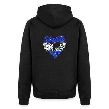 Coeur, Papillons, Je me tiens avec Israël, Drapeau - Veste à capuche bio Premium Unisexe - noir - Dos - Nico (187cm)