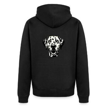 Hundegesicht Dalmatiner - Unisex Premium Bio Zip Hoodie - Schwarz - Hinten - Nico (187cm)