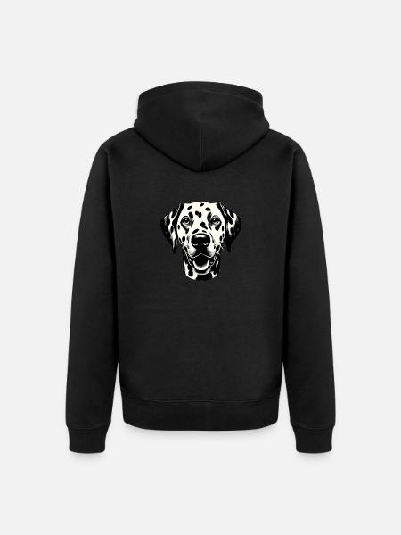 Hundegesicht Dalmatiner - Unisex Premium Bio Zip Hoodie - Schwarz