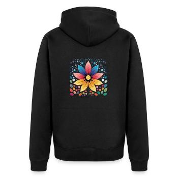 Dot Art Design - Colorful Dot Pattern - Unisex Premium Organic Zip Hoodie - black - Back - Nico (187cm)