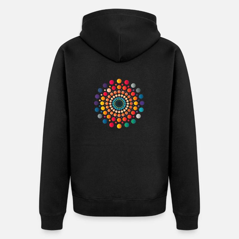 Abstract Dot Geometry: Unique Design - Unisex Premium Organic Zip Hoodie - black