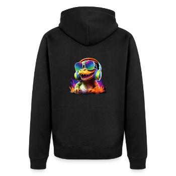 Cool Baby Crocodile avec casque cadeau crocodile - Veste à capuche bio Premium Unisexe - noir - Dos - Nico (187cm)
