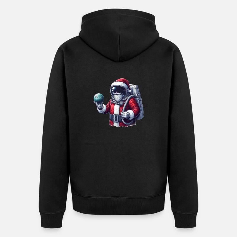 Idée cadeau Père Noël astronaute - Veste à capuche bio Premium Unisexe - noir
