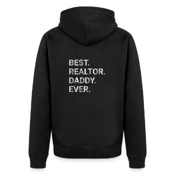 Best Real Realtor Daddy Ever - Unisex Premium Organic Zip Hoodie - black - Back - Nico (187cm)
