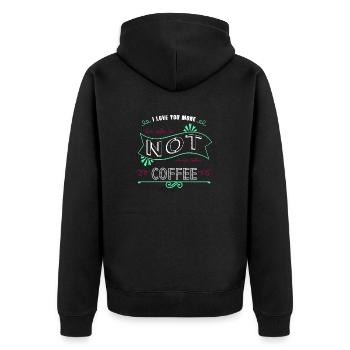 accro boire du café au lait tasse à café génial - Veste à capuche bio Premium Unisexe - noir - Dos - Nico (187cm)