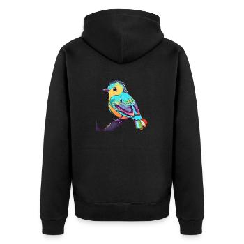 Bip coloré - Veste à capuche bio Premium Unisexe - noir - Dos - Nico (187cm)