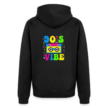 90s Vibe 1990s Fashion 90s Theme Outfit Nineties - Unisex Premium Organic Zip Hoodie - black - Back - Nico (187cm)