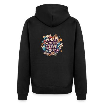 What would Steve do Steven - Unisex Premium Organic Zip Hoodie - black - Back - Nico (187cm)