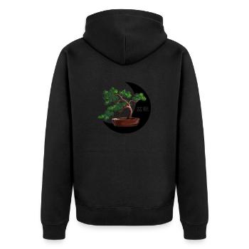 BONSAI Yamadori Bonsai Art Bonsai Bowl - Unisex Premium Organic Zip Hoodie - black - Back - Nico (187cm)