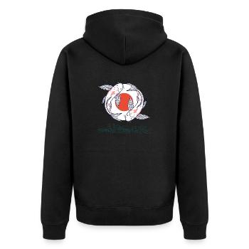 15 - Unisex Premium Bio Zip Hoodie - Schwarz - Hinten - Nico (187cm)