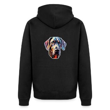 Danish Great Dane psychedelic - Unisex Premium Organic Zip Hoodie - black - Back - Nico (187cm)