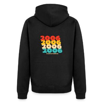 2006: Limited Edition - 18th Anniversary - Unisex Premium Organic Zip Hoodie - black - Back - Nico (187cm)