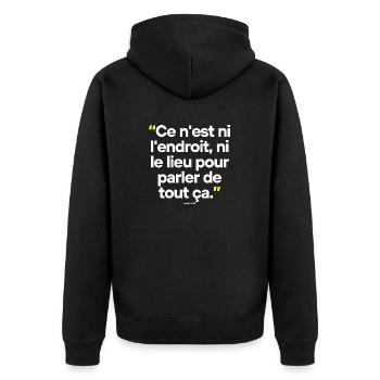 Citation célèbre footballeur coach - Veste à capuche bio Premium Unisexe - noir - Dos - Nico (187cm)