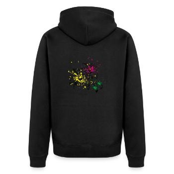 blüten splash - Unisex Premium Bio Zip Hoodie - Schwarz - Hinten - Nico (187cm)