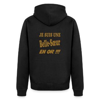 Une Belle Sœur en or - Veste à capuche bio Premium Unisexe - noir - Dos - Nico (187cm)