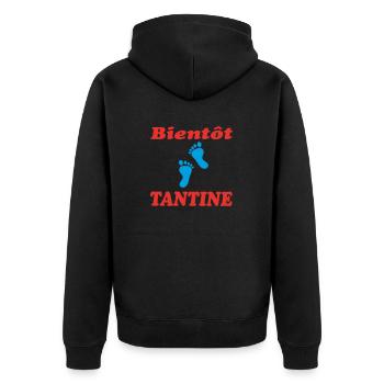 BALD TANTINE - Unisex Premium Bio Zip Hoodie - Schwarz - Hinten - Nico (187cm)