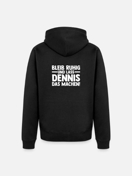 First name Dennis - Unisex Premium Organic Zip Hoodie - black