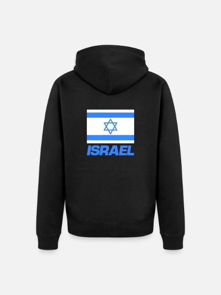 Israel Flag - Unisex Premium Organic Zip Hoodie - black