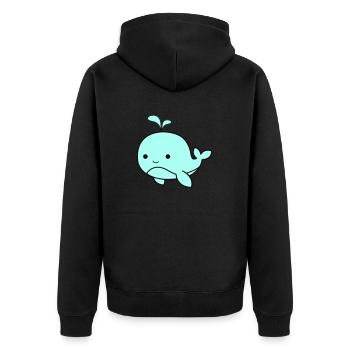 Bébé baleine 02 - Veste à capuche bio Premium Unisexe - noir - Dos - Nico (187cm)