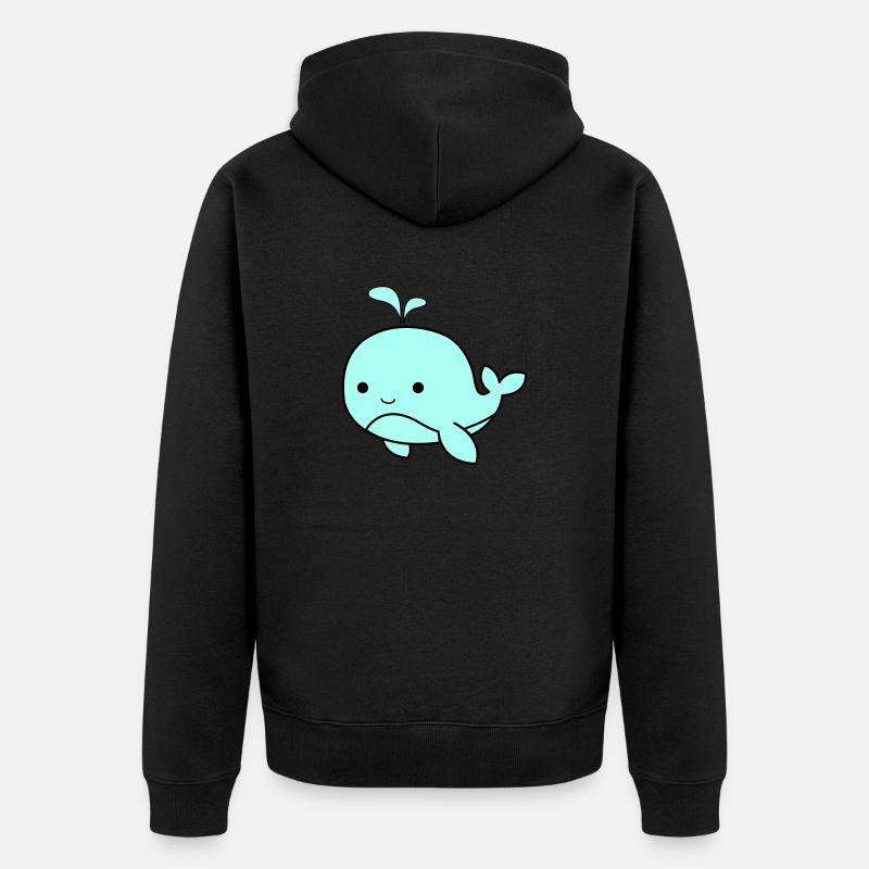 Bébé baleine 02 - Veste à capuche bio Premium Unisexe - noir